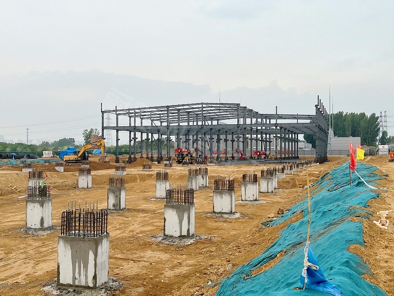 蔚蓝钢结构丨河南景链钢结构厂房建造案例 蔚蓝钢结构丨河南景链钢结构厂房建造案例