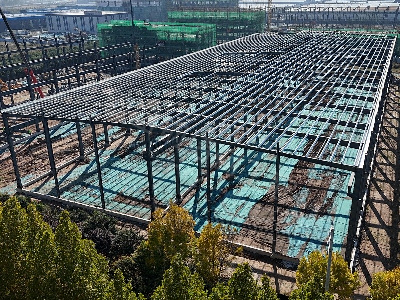 蔚蓝钢结构丨河南凯盛能源科技2#钢结构厂房建造案例