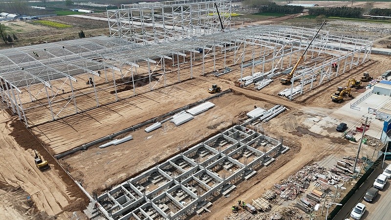 蔚蓝钢结构丨河南蓝普钢结构厂房建造案例