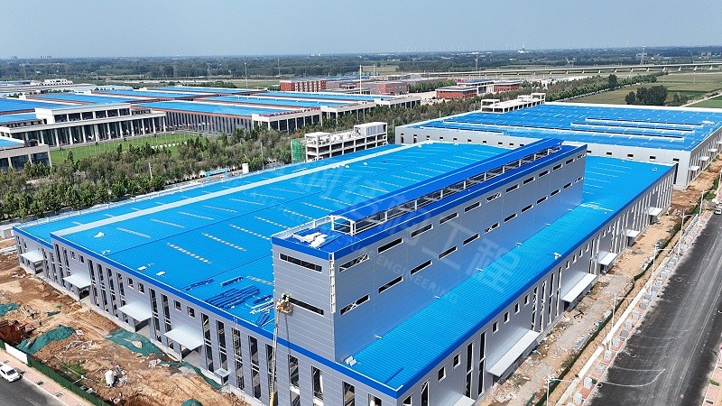 蔚蓝钢结构丨河南蓝普钢结构厂房建造案例