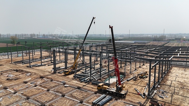 蔚蓝钢结构丨河南玛恩钢结构厂房建造案例