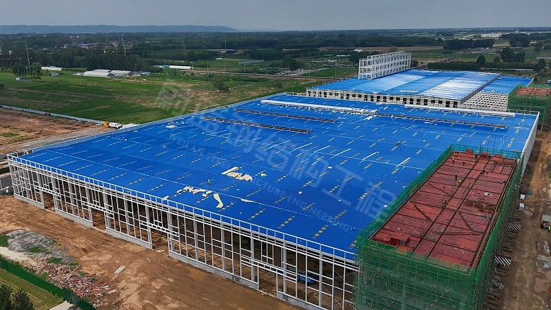蔚蓝钢结构丨河南玛恩钢结构厂房建造案例