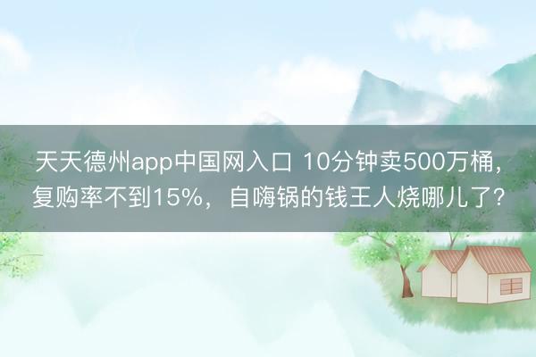 天天德州app中国网入口 10分钟卖500万桶，复购率不到15%，自嗨锅的钱王人烧哪儿了？