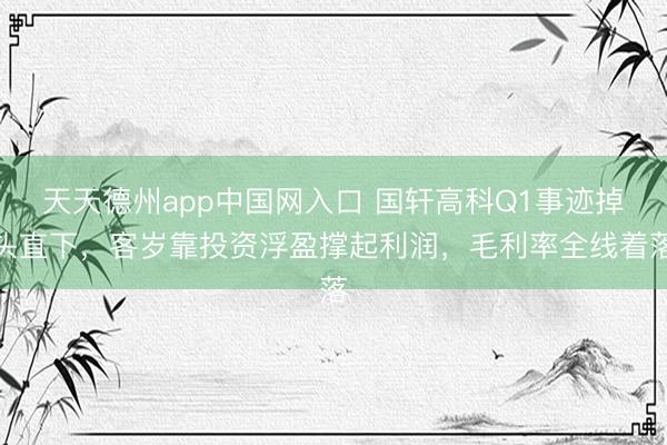 天天德州app中国网入口 国轩高科Q1事迹掉头直下,客岁靠投资浮盈撑起利润,毛利率全线着落