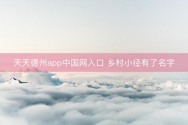 天天德州app中国网入口 乡村小径有了名字