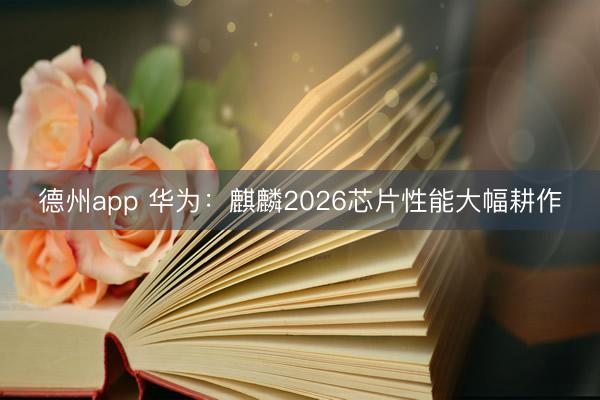 德州app 华为：麒麟2026芯片性能大幅耕作