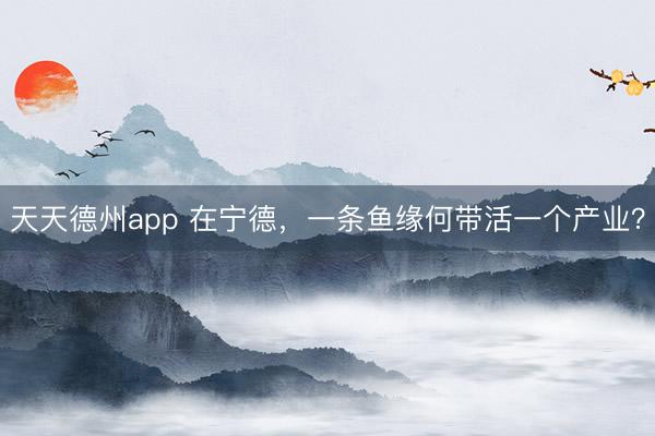 天天德州app 在宁德，一条鱼缘何带活一个产业？