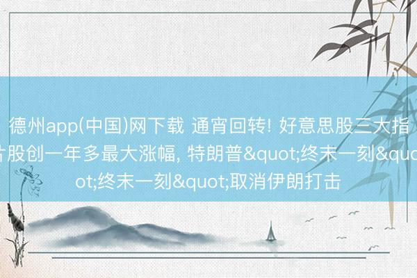 德州app(中国)网下载 通宵回转! 好意思股三大指暴涨逾2%， 芯片股创一年多最大涨幅， 特朗普"终末一刻"取消伊朗打击