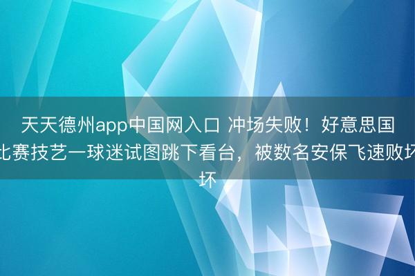 天天德州app中国网入口 冲场失败！好意思国比赛技艺一球迷试图跳下看台，被数名安保飞速败坏