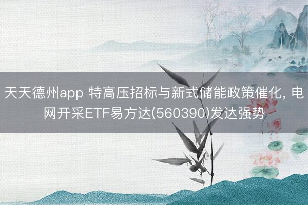 天天德州app 特高压招标与新式储能政策催化， 电网开采ETF易方达(560390)发达强势