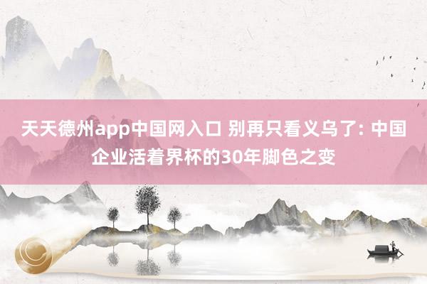 天天德州app中国网入口 别再只看义乌了: 中国企业活着界杯的30年脚色之变